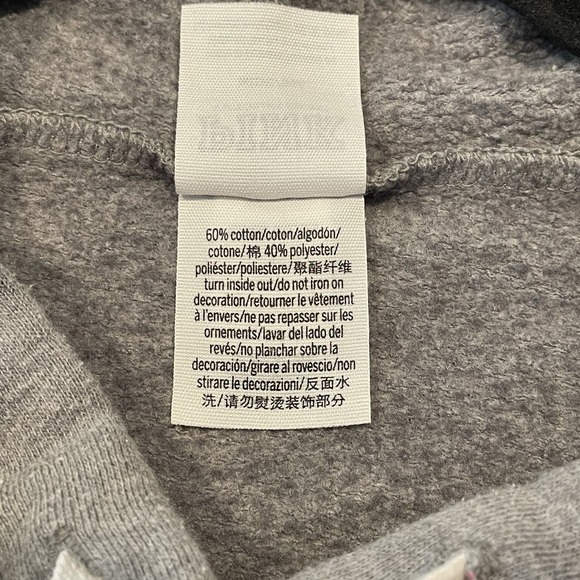 Victorias Secret PINK LOGO Crop Hoodie Fleece Pullover M Gray Soft Girl Barbie - Picture 9 of 10